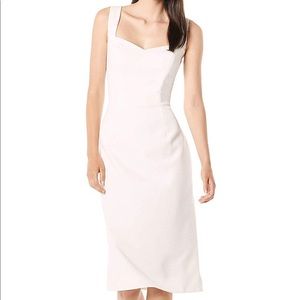 White pencil dress mid length thick strap